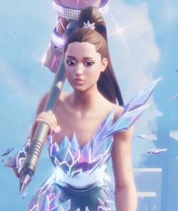 Arianna Grande as she appeared in her special event from Fortnite.