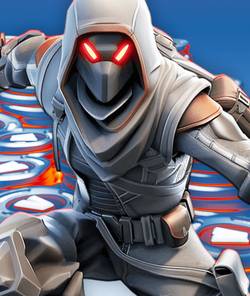 Fortnite player leaping in front of a pile of V-bucks.